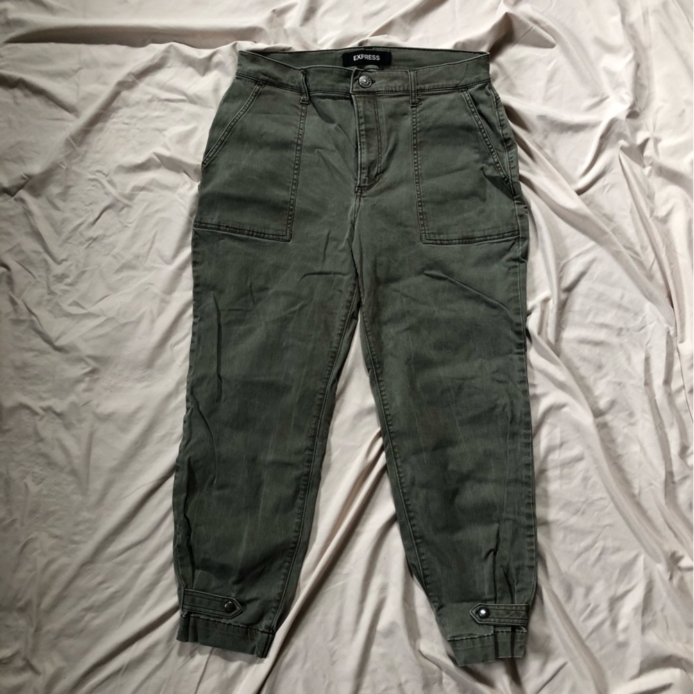 Express cropped straight high rise stretch ankle pants